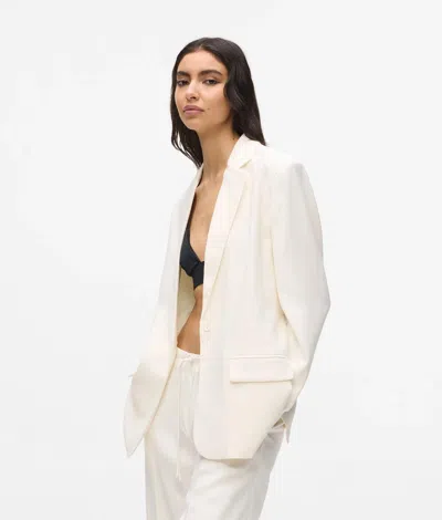 Kl Jeans Tie Waist Blazer In White