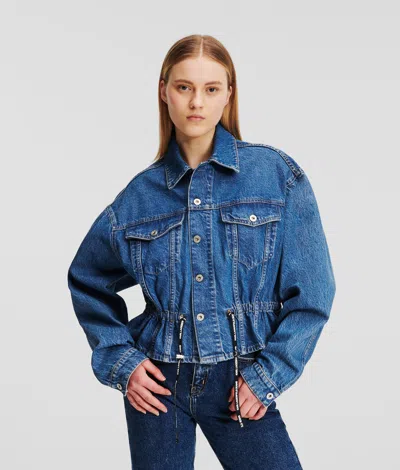 Kl Jeans Tie Waist Denim Jacket