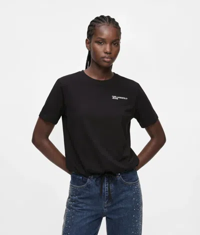Kl Jeans Tied-hem T-shirt In Black