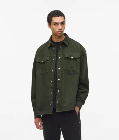 Kl Jeans Twill Overshirt In Green