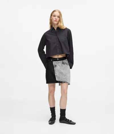 Kl Jeans Two-tone Denim Mini Skirt