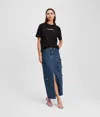 Kl Jeans Utility Denim Maxi Skirt In Blue