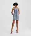Kl Jeans V-neck Denim Dress In Blue