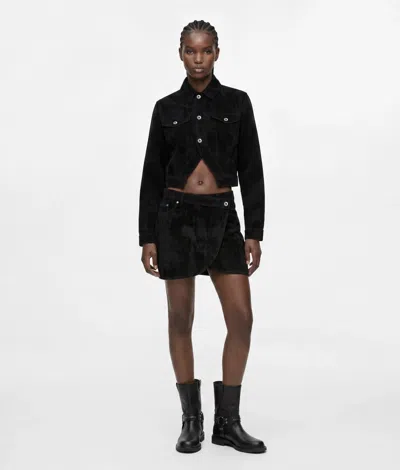 Kl Jeans Velvet Denim Mini Skirt