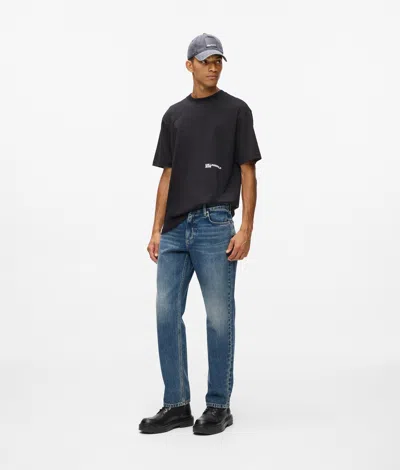 Kl Jeans Vintage Wash Straight Jeans In Blue