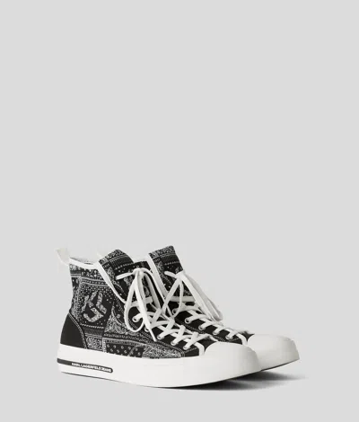 Kl Jeans Vulc Bandana-print High-top Sneakers