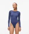 Kl Jeans Washed Bodysuit In Blue