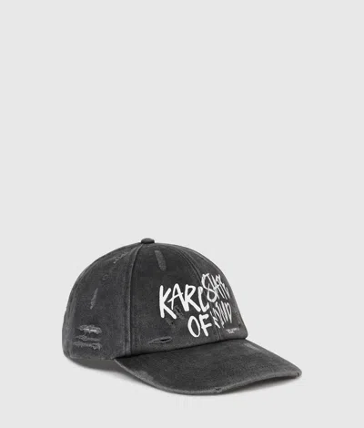 Kl Jeans Washed Karl Quote Cap In Black