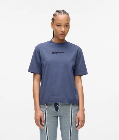 Kl Jeans Washed Logo T-shirt In Blue