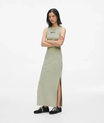 Kl Jeans Washed Ribbed Tank Dress In Green