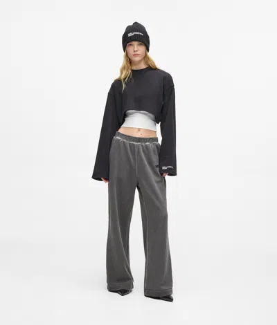 Kl Jeans Washed Wide Leg Sweatpants In Metallic