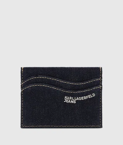 Kl Jeans Wave Denim Cardholder In Dark Rinse