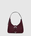 Kl Jeans Western Shoulder Bag In Burgundy