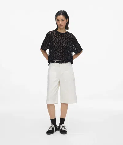 Kl Jeans White Denim Bermuda Shorts In Black