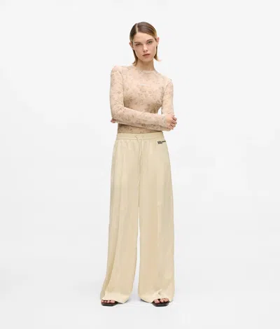 Kl Jeans Wide-leg Satin Pants In Gold