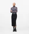 Kl Jeans Lace-up Midi Denim Skirt In Black