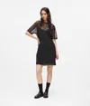 Kl Jeans Mesh T-shirt Dress In Black
