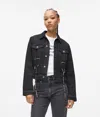 Kl Jeans Lace-up Denim Jacket In Black