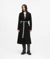 Kl Jeans Logo Belt Coat In Black