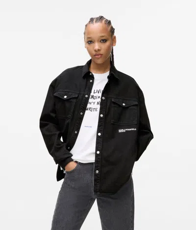 Kl Jeans Woman In Black