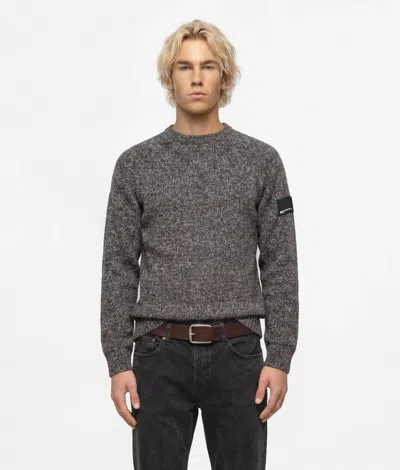 Kl Jeans Wool-blend Mélange Sweater In Gray
