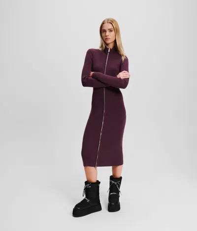 Kl Jeans Zip-front Knit Dress