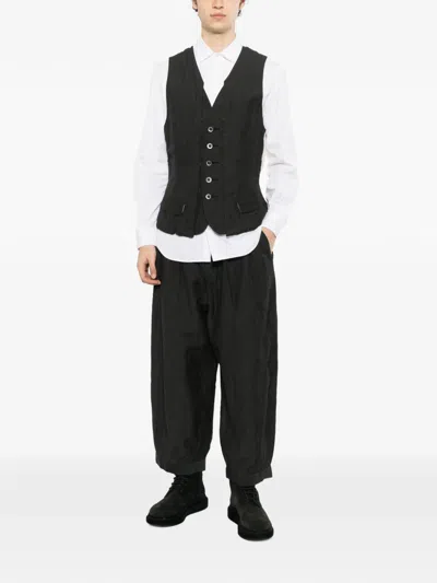 Klasica Button-up Waistcoat In Black