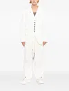 Klasica Drawstring Button-cuff Trousers In White