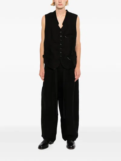 Klasica Drawstring Elasticated-waist Trousers In Black