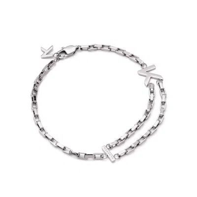 Klasse14 Women's Duality Double Chain Bracelet - Silver In Gray