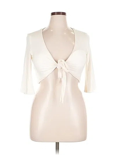 Pre-owned Klassy Network 3/4 Sleeve Blouse In White