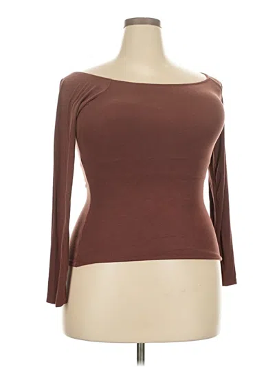 Pre-owned Klassy Network 3/4 Sleeve T-shirt In Brown