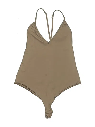 Pre-owned Klassy Network Bodysuit In Tan