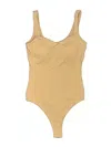 Klassy Network Bodysuit In Tan