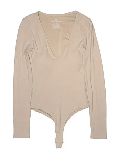 Pre-owned Klassy Network Bodysuit In Tan