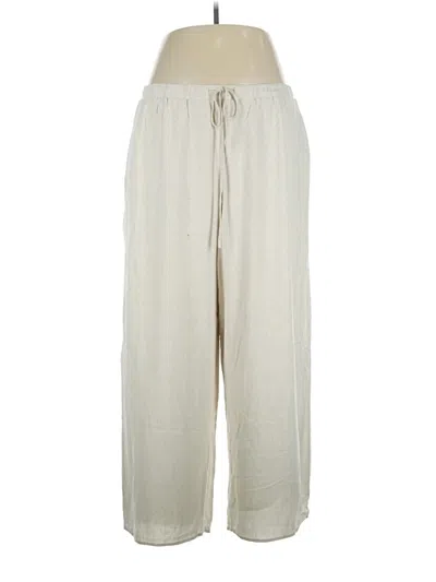 Pre-owned Klassy Network Linen Pants In Ivory