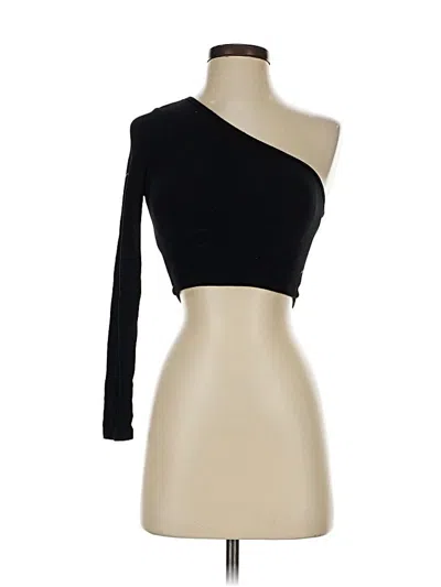 Pre-owned Klassy Network Long Sleeve Top Black One Shoulder Neckline Tops