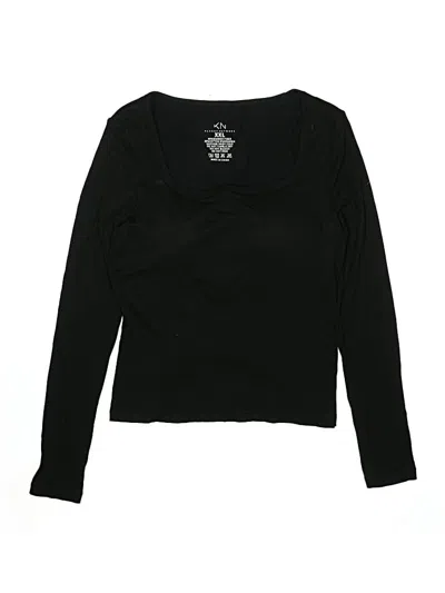 Pre-owned Klassy Network Long Sleeve Top Black Sweetheart Neckline Tops