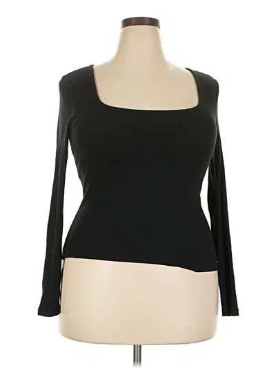 Pre-owned Klassy Network Long Sleeve Top Black Sweetheart Neckline Tops