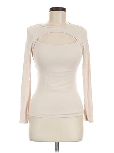 Pre-owned Klassy Network Long Sleeve Top Ivory Keyhole Neckline Tops