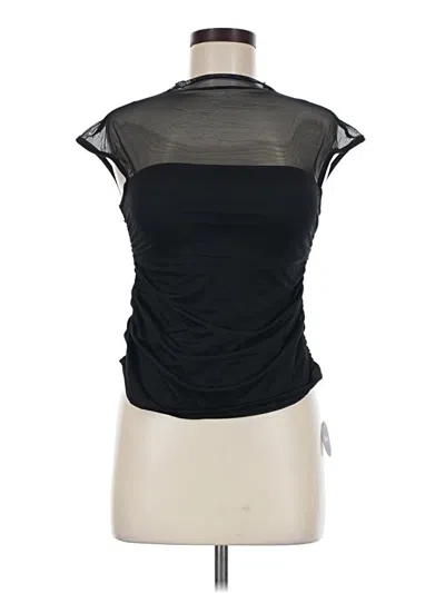 Pre-owned Klassy Network Short Sleeve Blouse In Black