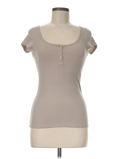 Pre-owned Klassy Network Short Sleeve Henley Shirt In Tan