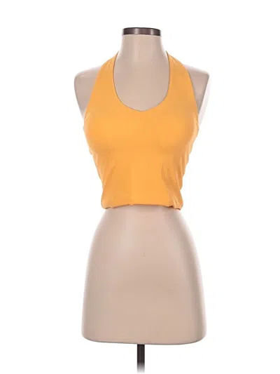 Pre-owned Klassy Network Sleeveless Top Yellow Halter Neckline Tops