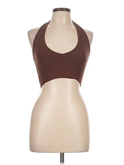 Pre-owned Klassy Network Tank Top Brown Halter Neckline Tops