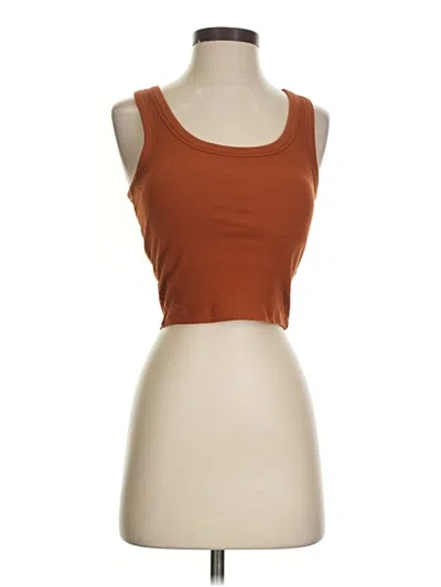 Pre-owned Klassy Network Tank Top Brown Strapless Neckline Tops