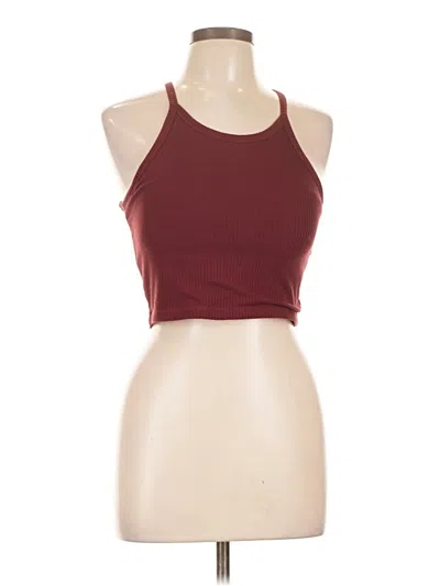 Pre-owned Klassy Network Tank Top Burgundy Halter Neckline Tops