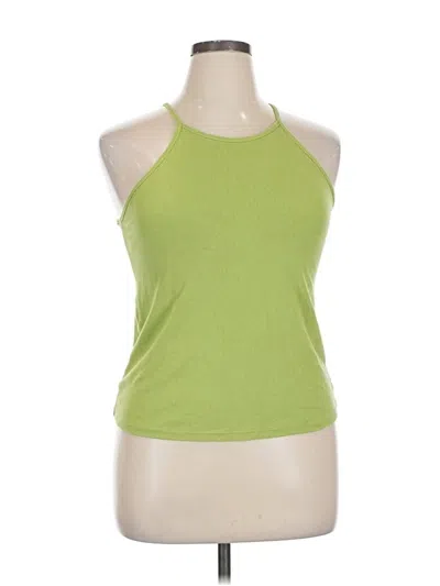 Pre-owned Klassy Network Tank Top Green Halter Neckline Tops
