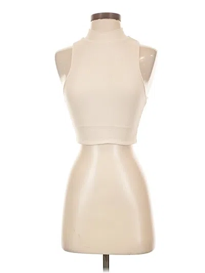 Pre-owned Klassy Network Tank Top Ivory Halter Neckline Tops