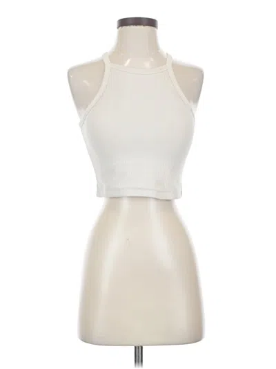 Pre-owned Klassy Network Tank Top Ivory Halter Neckline Tops In White
