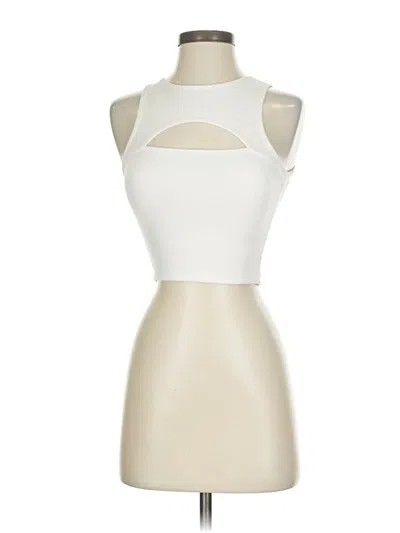 Pre-owned Klassy Network Tank Top White Halter Neckline Tops